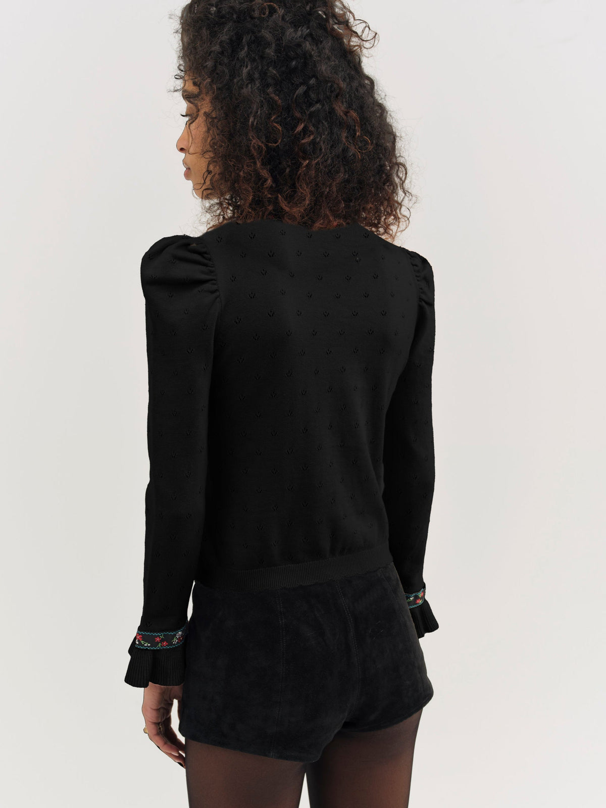 Naomi Knit Long Sleeve Top - Black