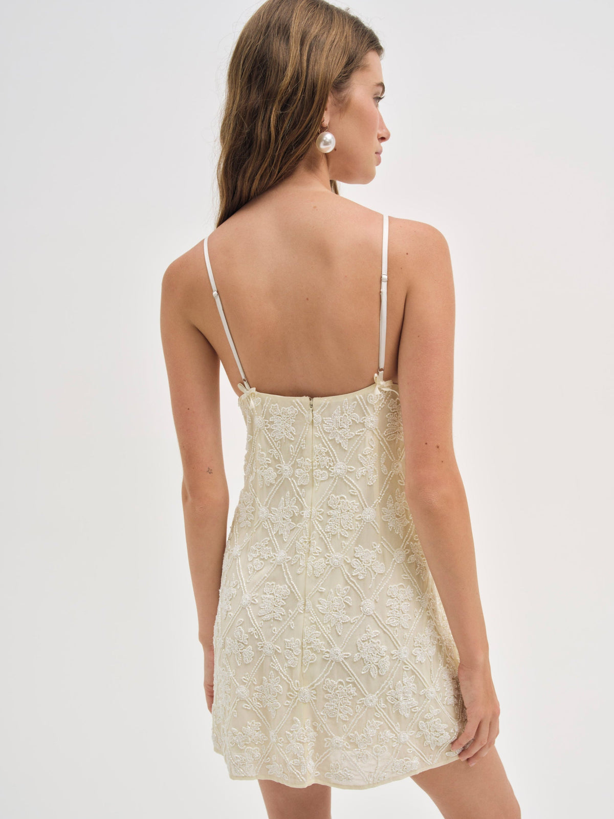 Bridget Beaded Mini Dress - Cream