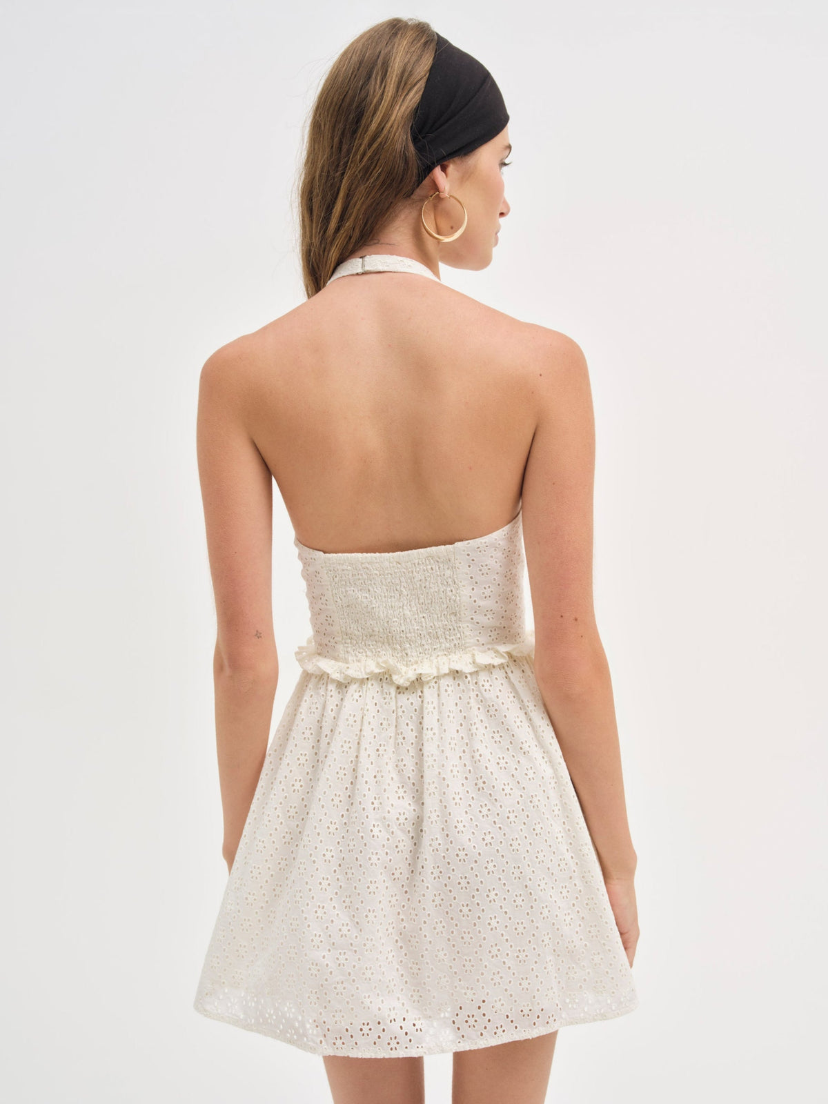 Janice Halter Mini Dress - White
