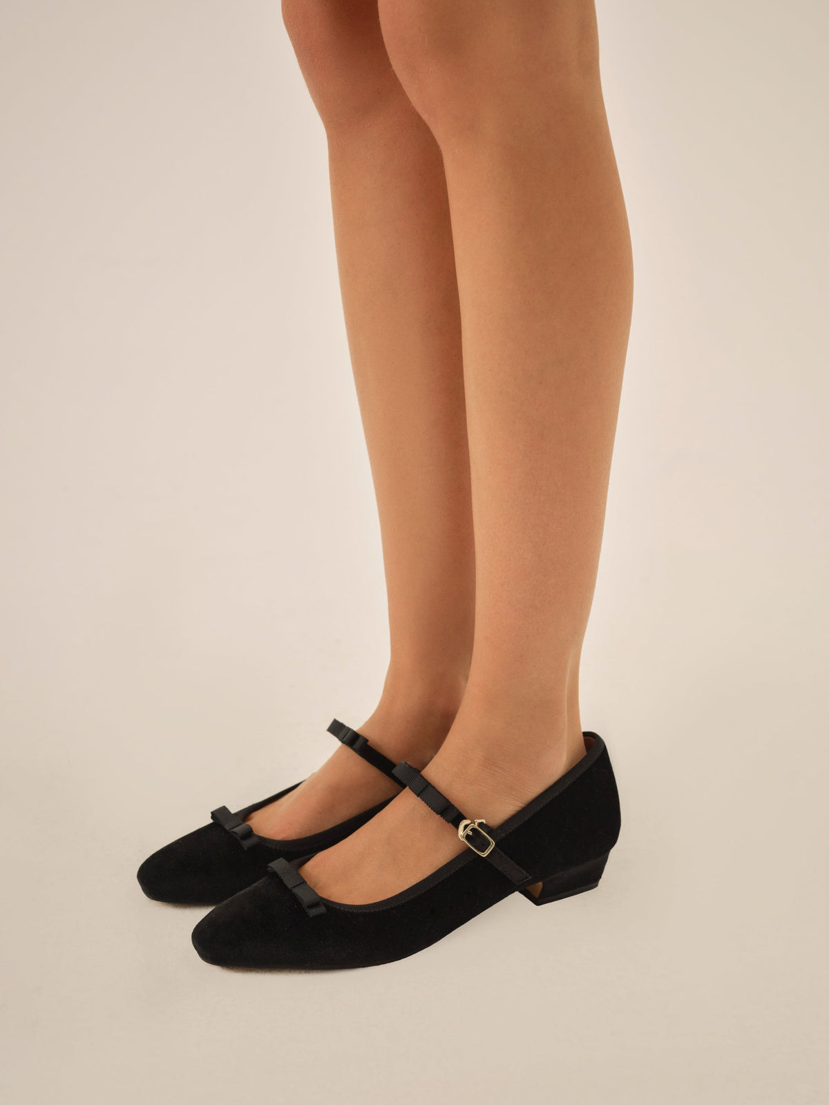 Lucia Velvet Mary Jane - Black