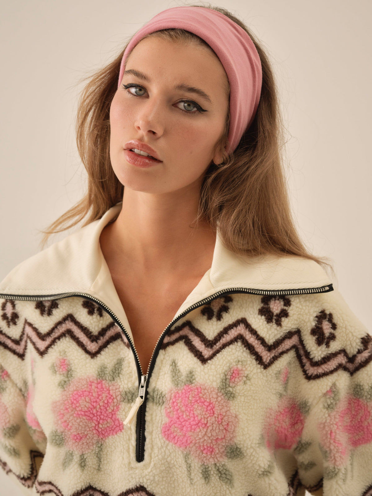 Posey Sherpa Pullover - White