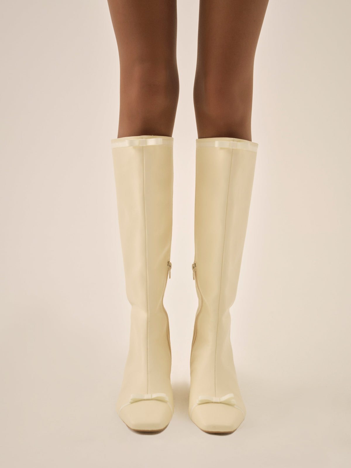 Claudine Cap Toe Boot - Cream
