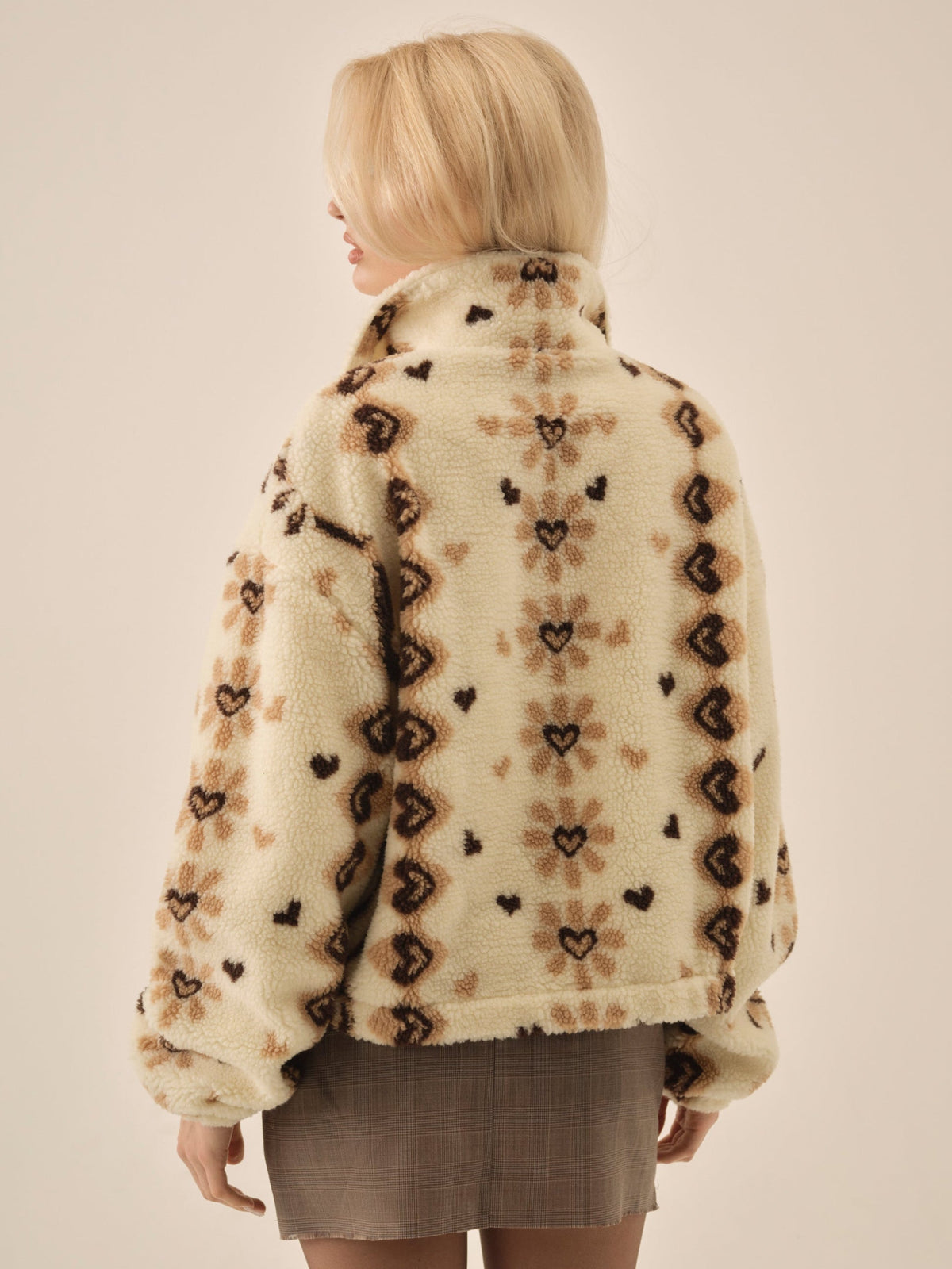 Betty Sherpa Zip Up - Brown