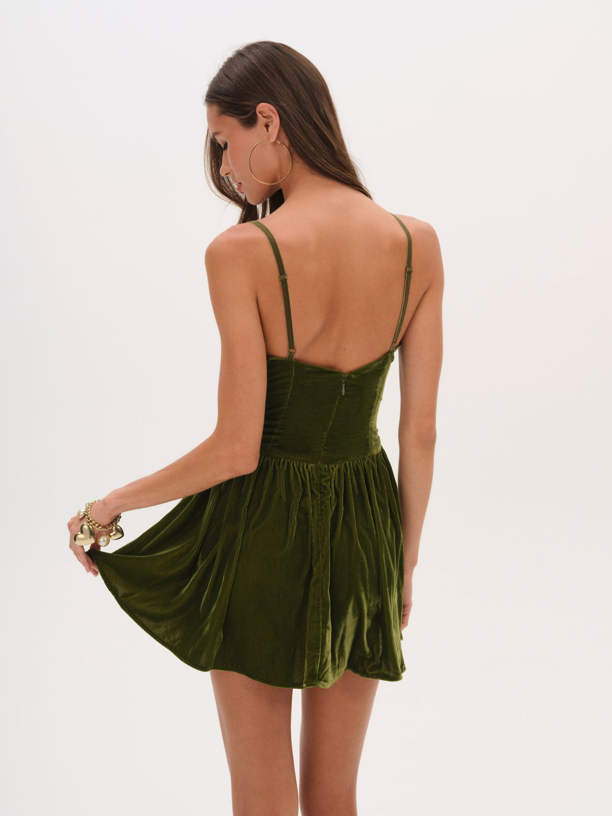 Martini Velvet Mini Dress - Green