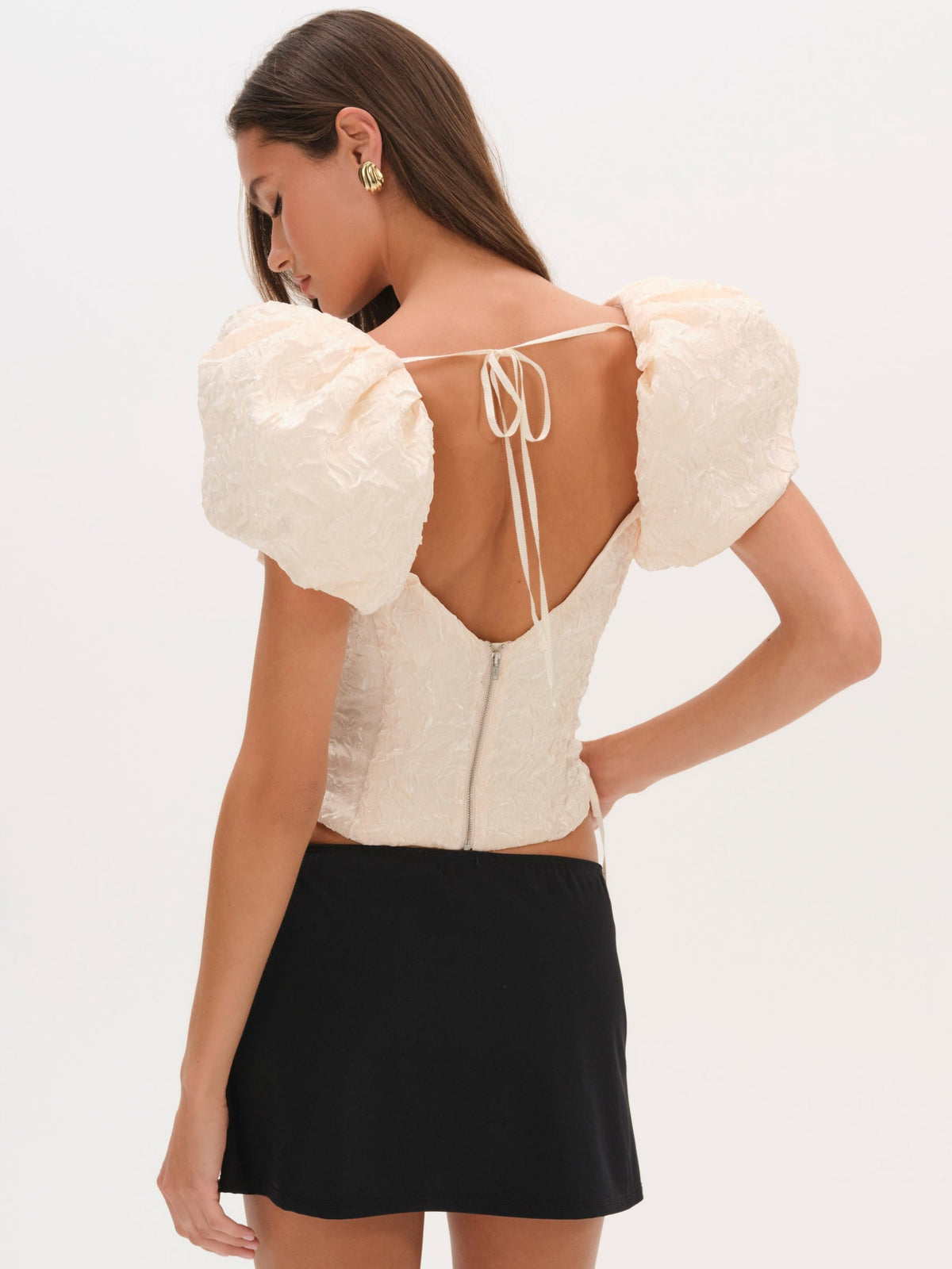 Frosted Organza Top - Cream