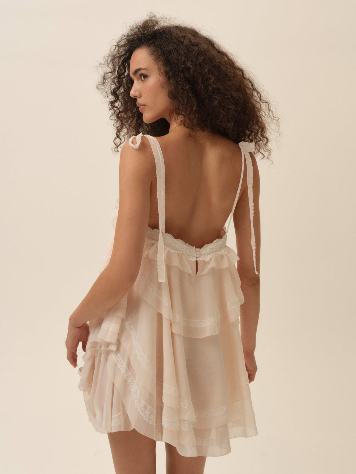Juniper Ruffle Mini Dress - Peach