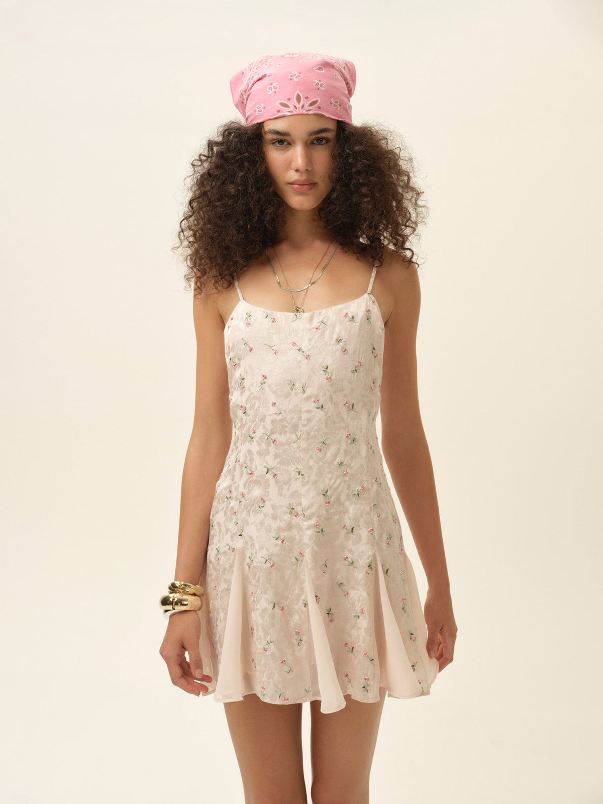 Fallen Floral Mini Dress - Pink