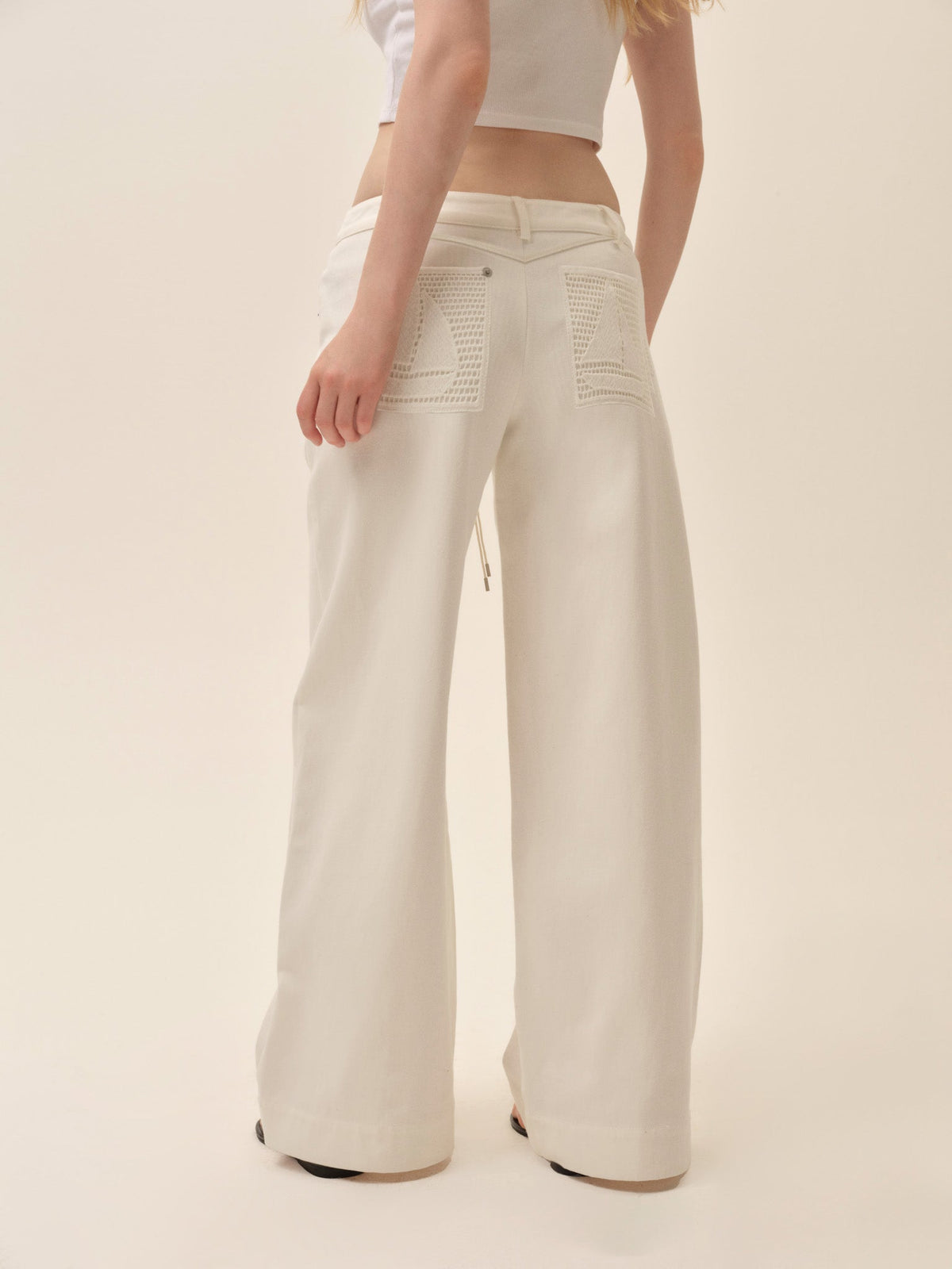 Agnes Denim Pants - White