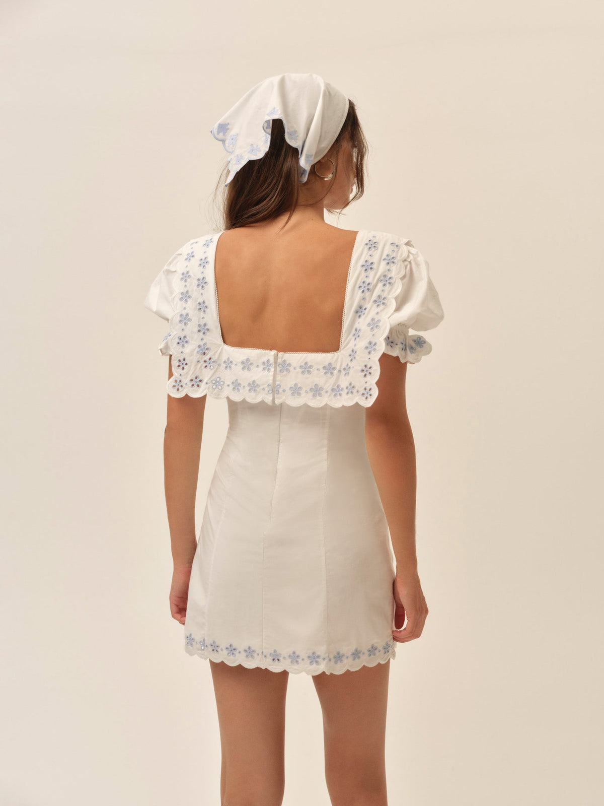 Poppy Collared Mini Dress - White