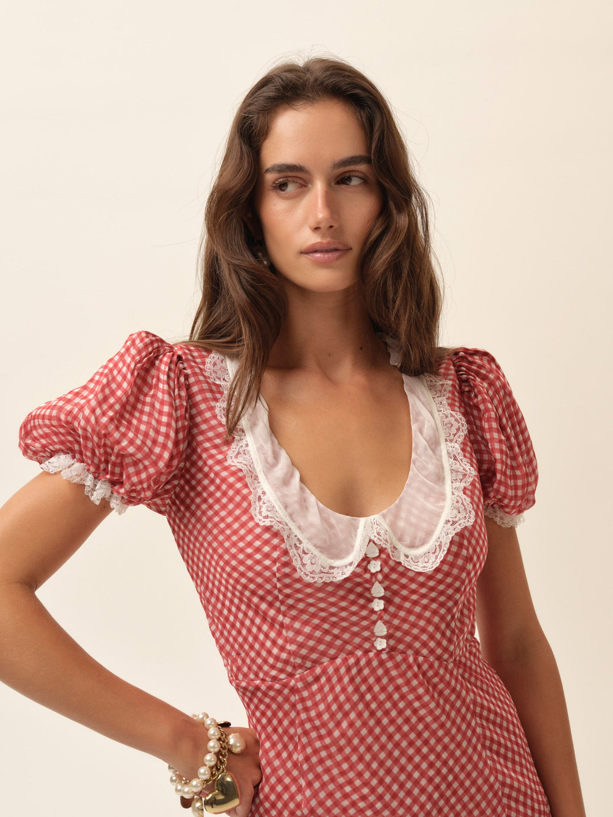 Bradford Gingham Maxi Dress - Red