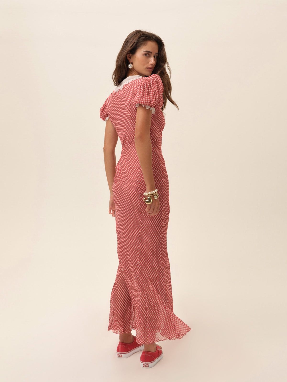 Bradford Gingham Maxi Dress - Red