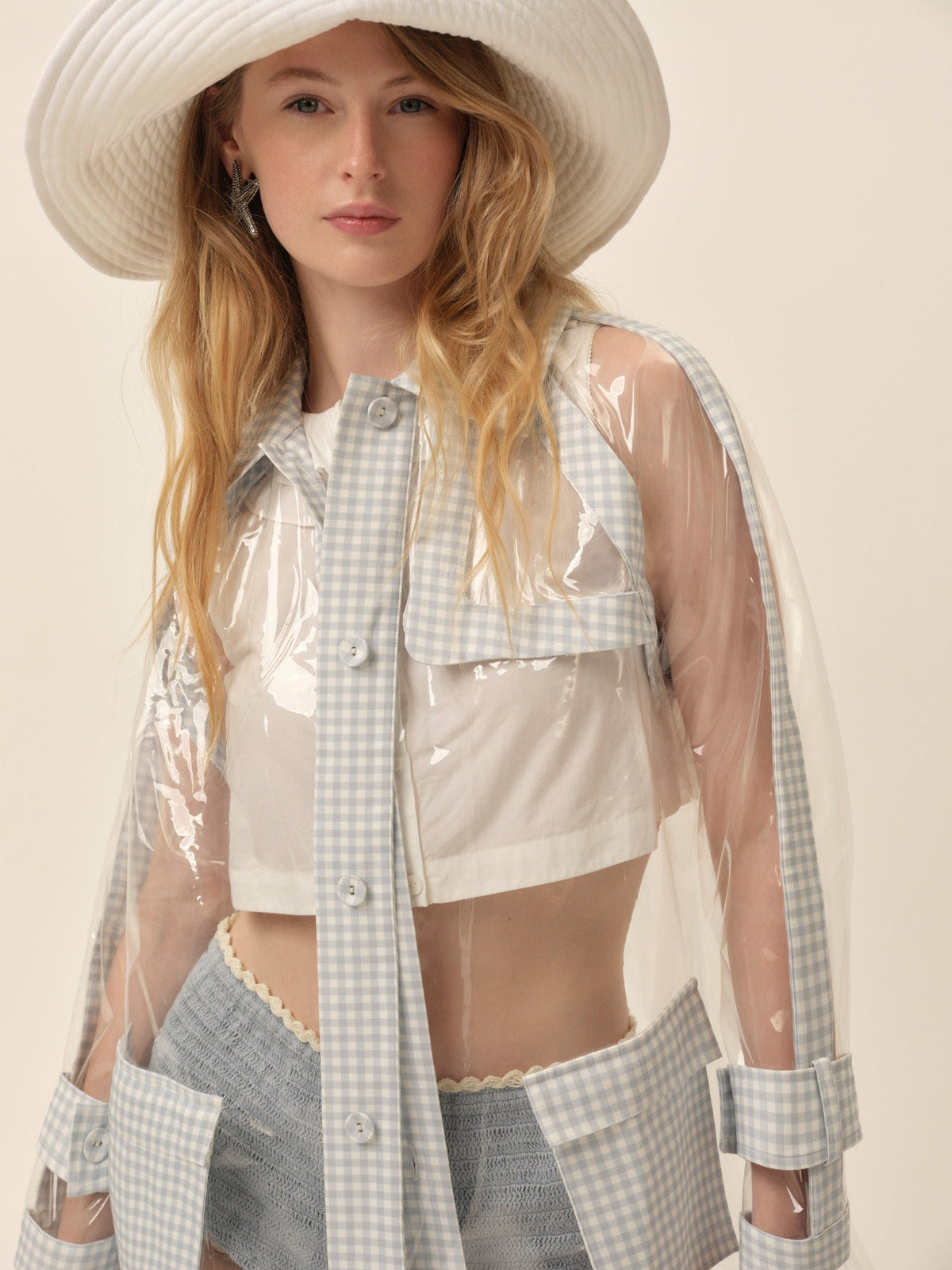 Tiana Clear Raincoat - Clear Blue