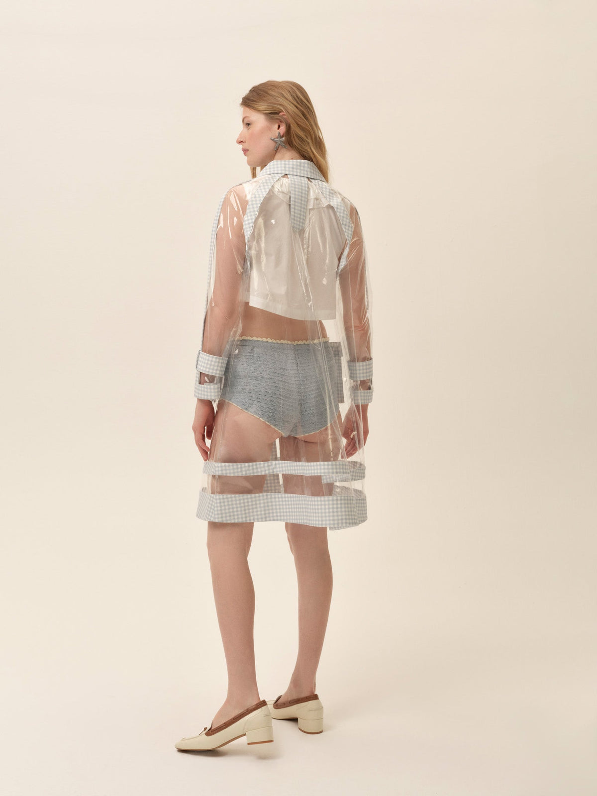Tiana Clear Raincoat - Clear Blue