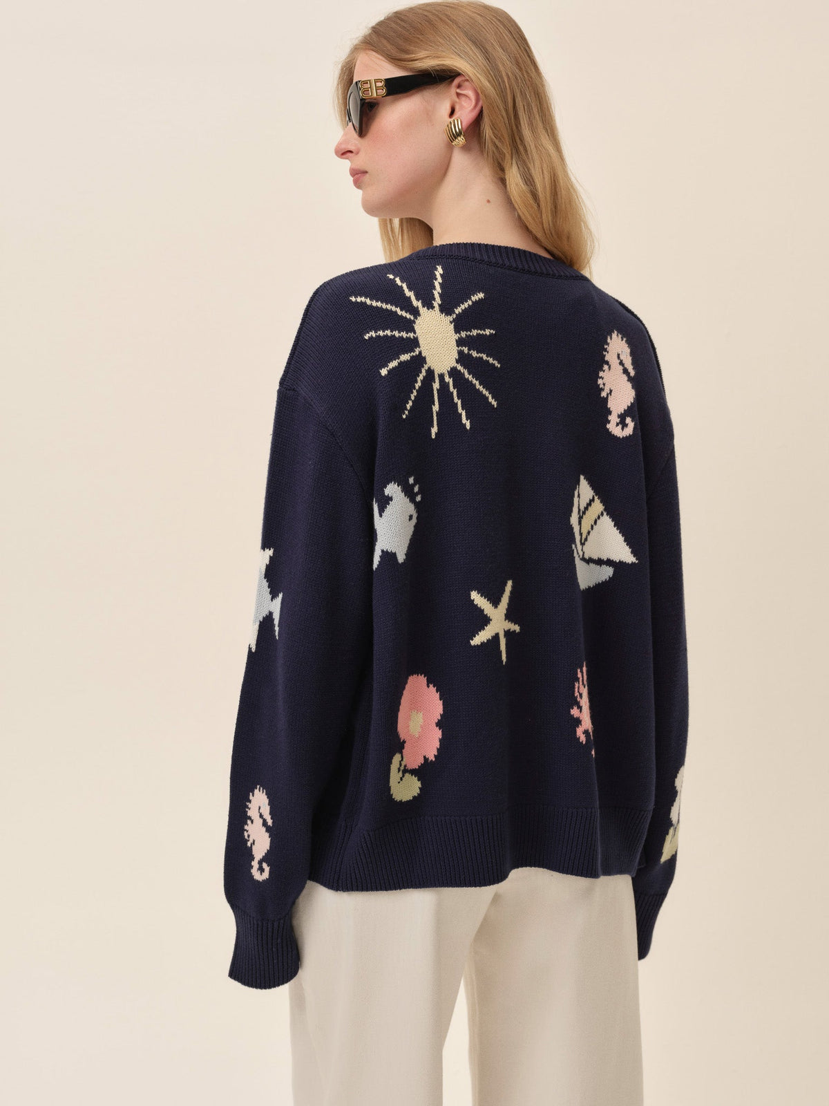 Marie Nautical Cardigan - Blue