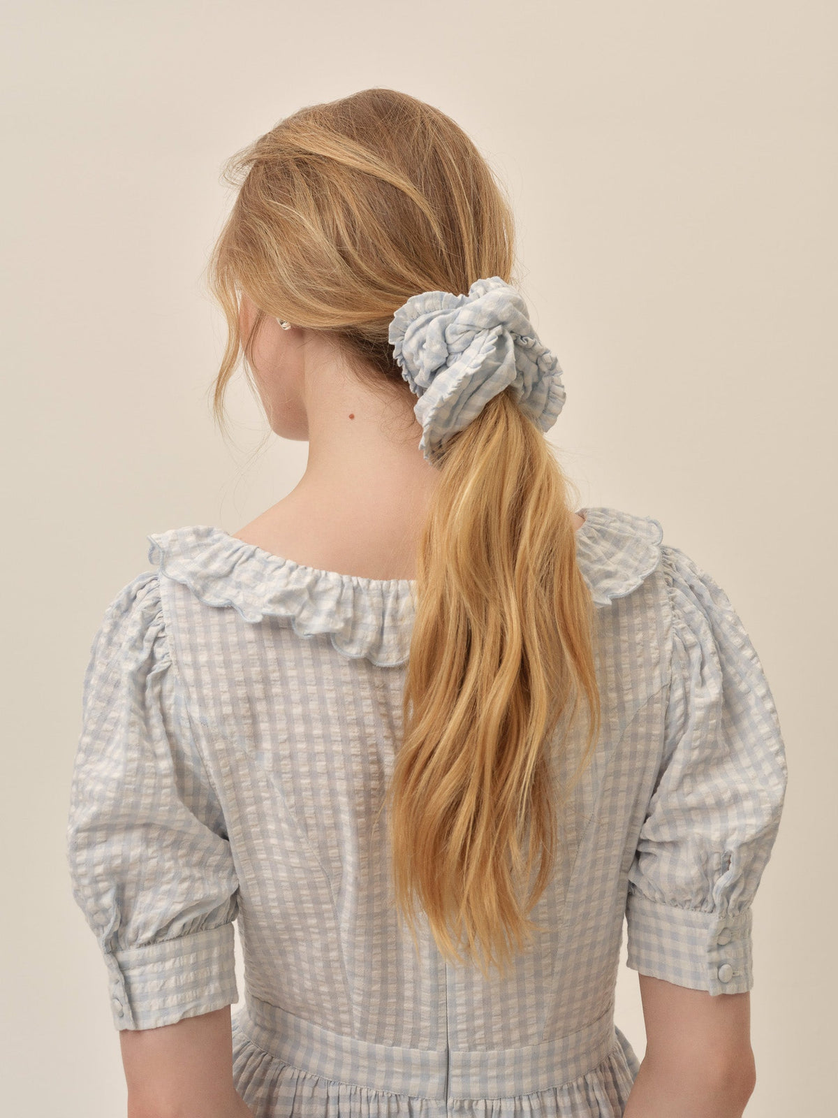 Bradford Gingham Scrunchie - Blue