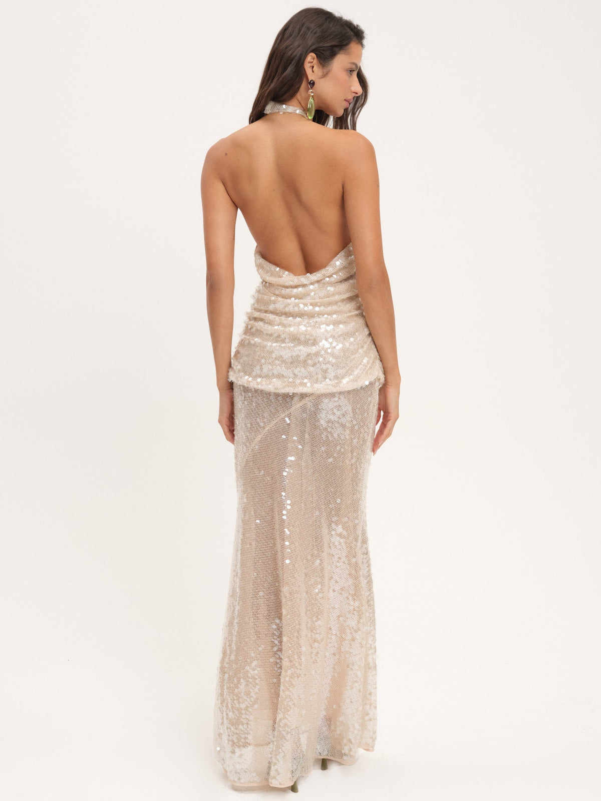 Sydney Sequin Maxi Dress - Nude