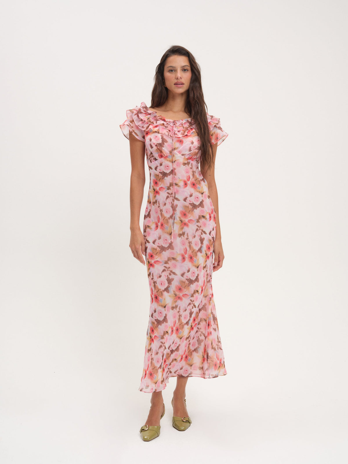 Fallen Floral Maxi Dress - Pink