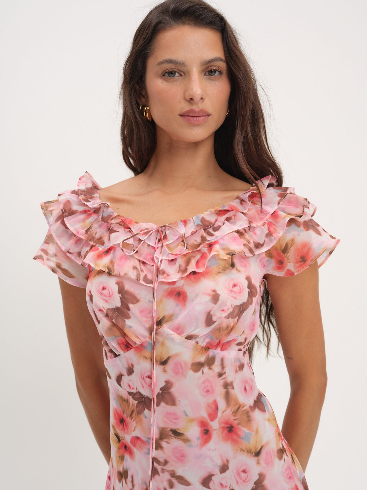 Fallen Floral Maxi Dress - Pink