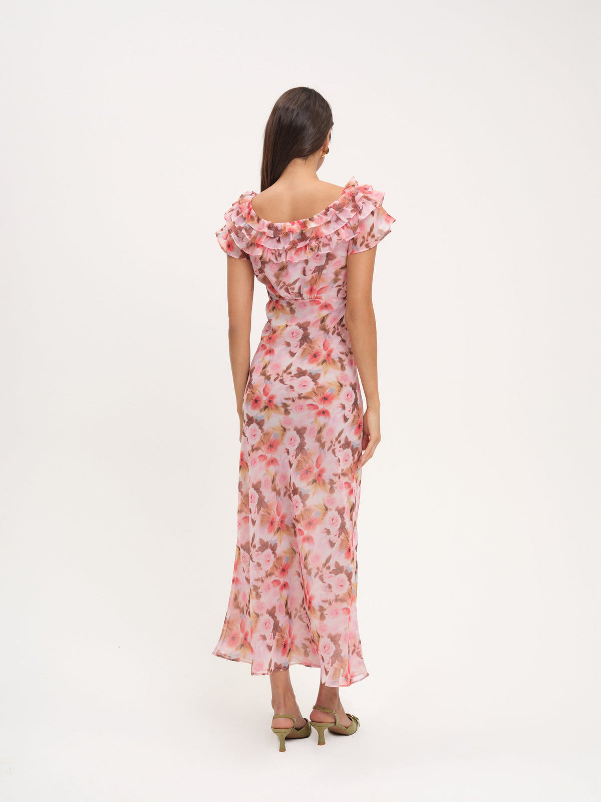 Fallen Floral Maxi Dress - Pink