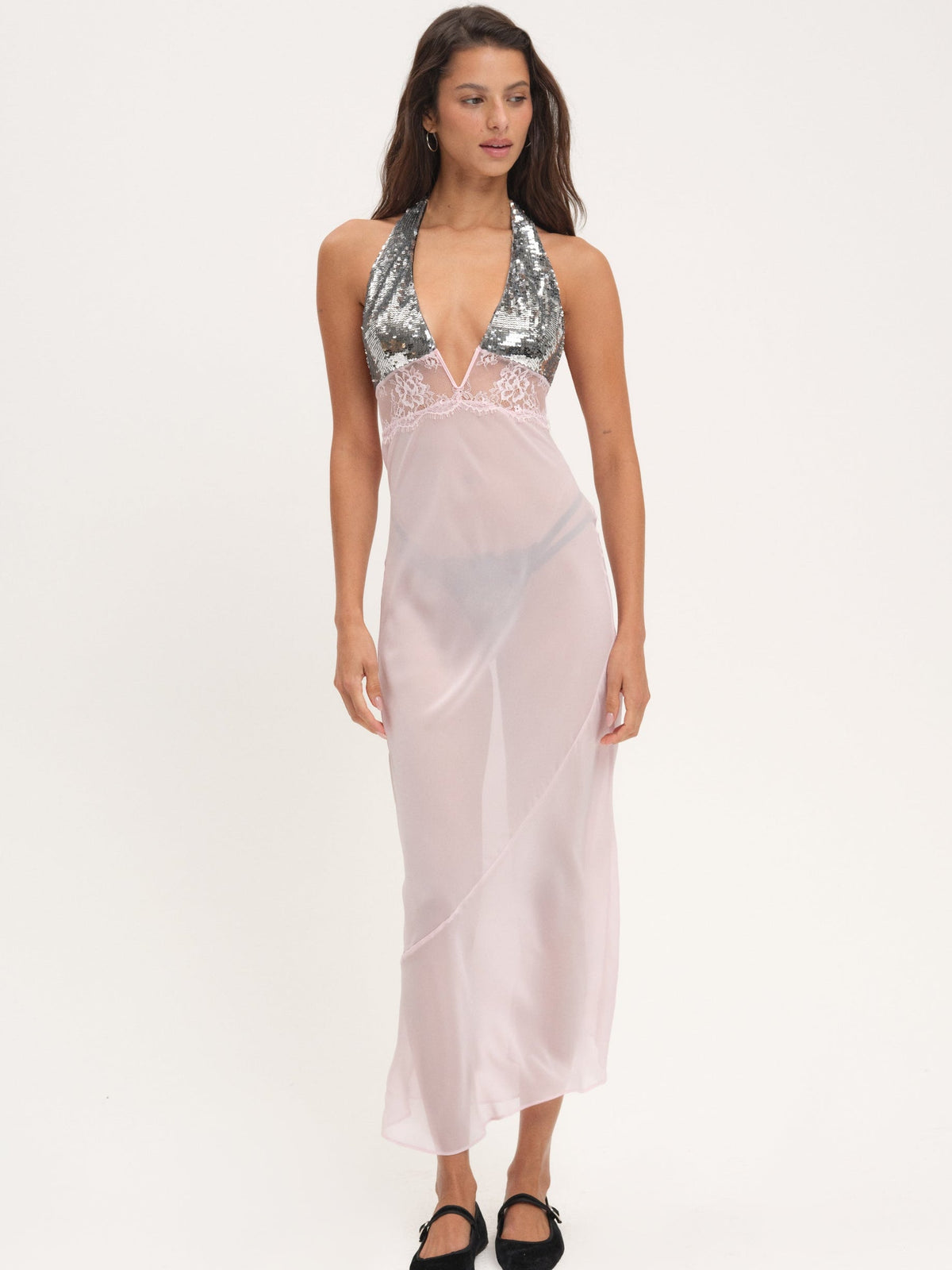 Maia Maxi Slip Dress - Pink