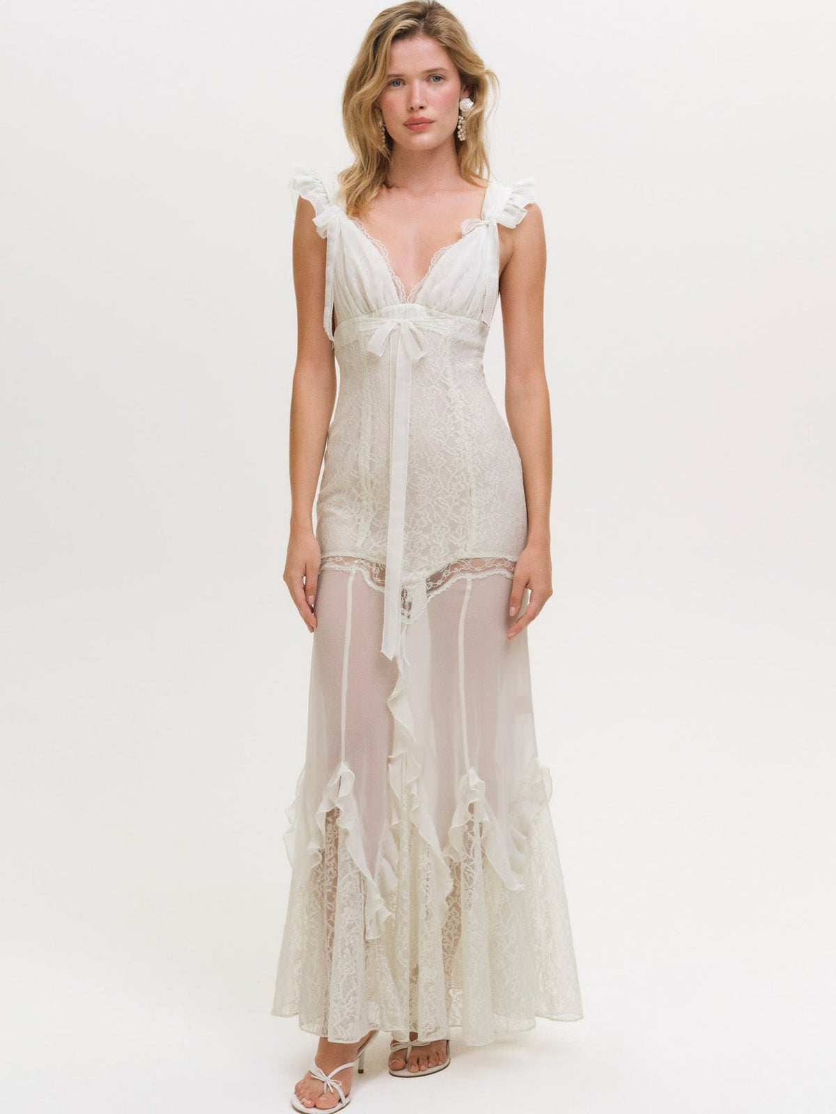 Delicate Lace Maxi Dress - Baby Mint