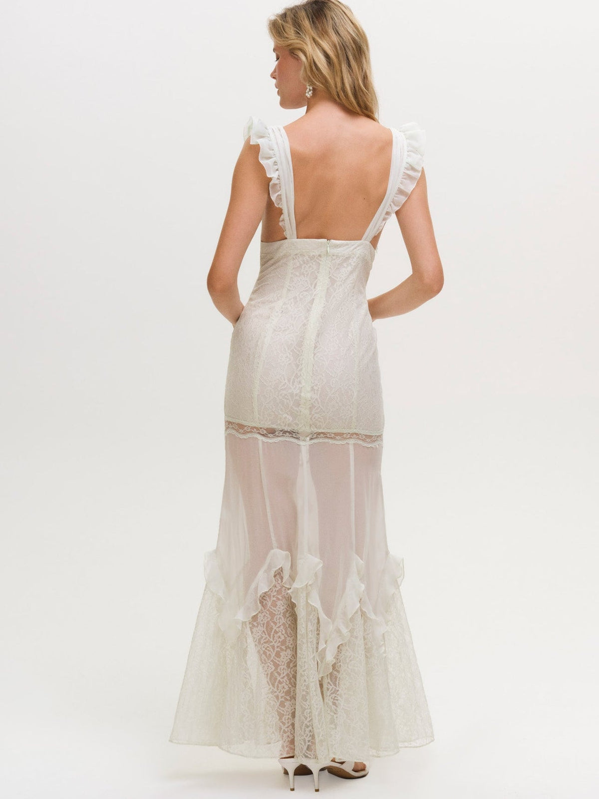 Delicate Lace Maxi Dress - Baby Mint