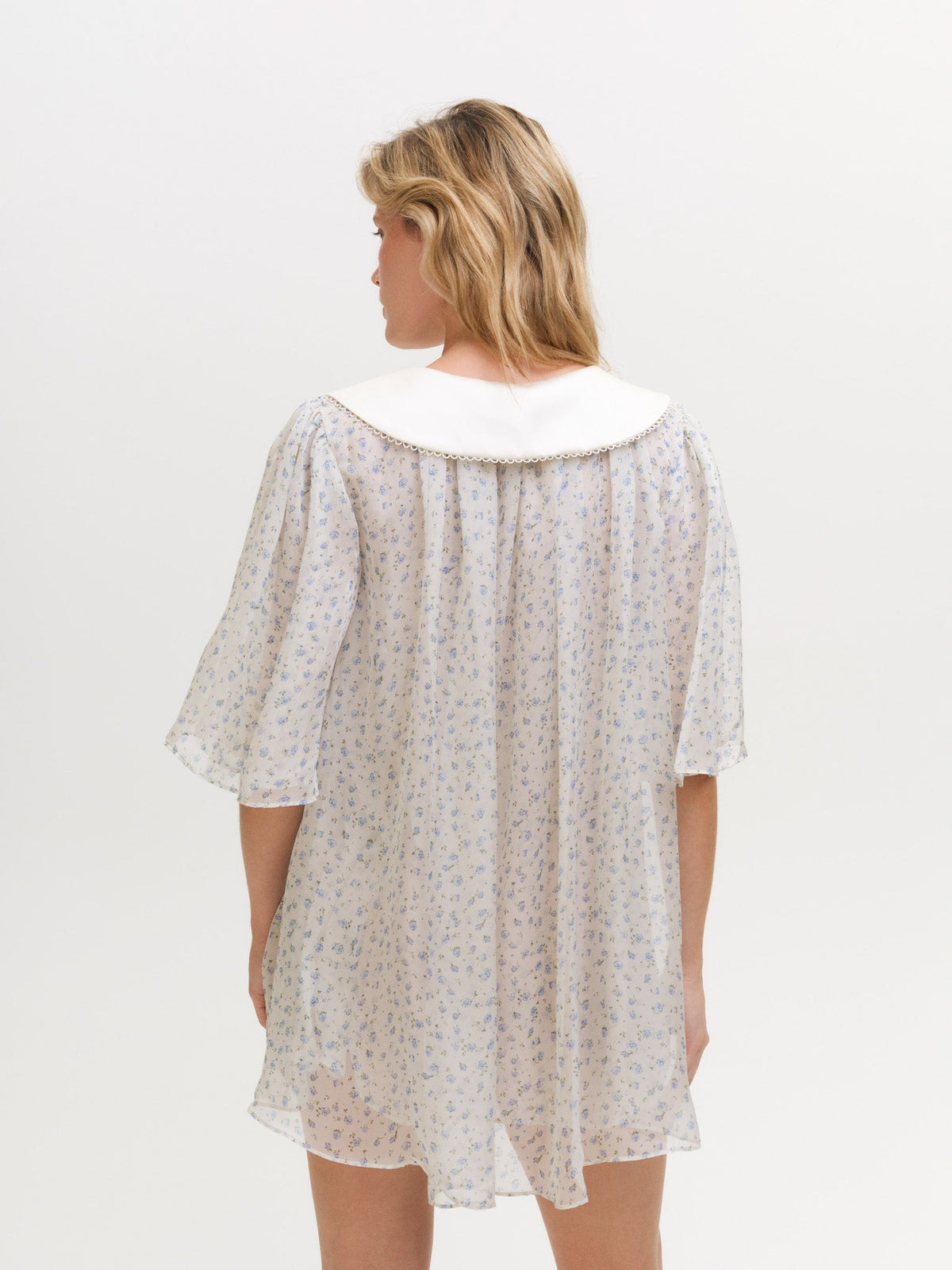 Cape Cod Babydoll Mini Dress - Blue