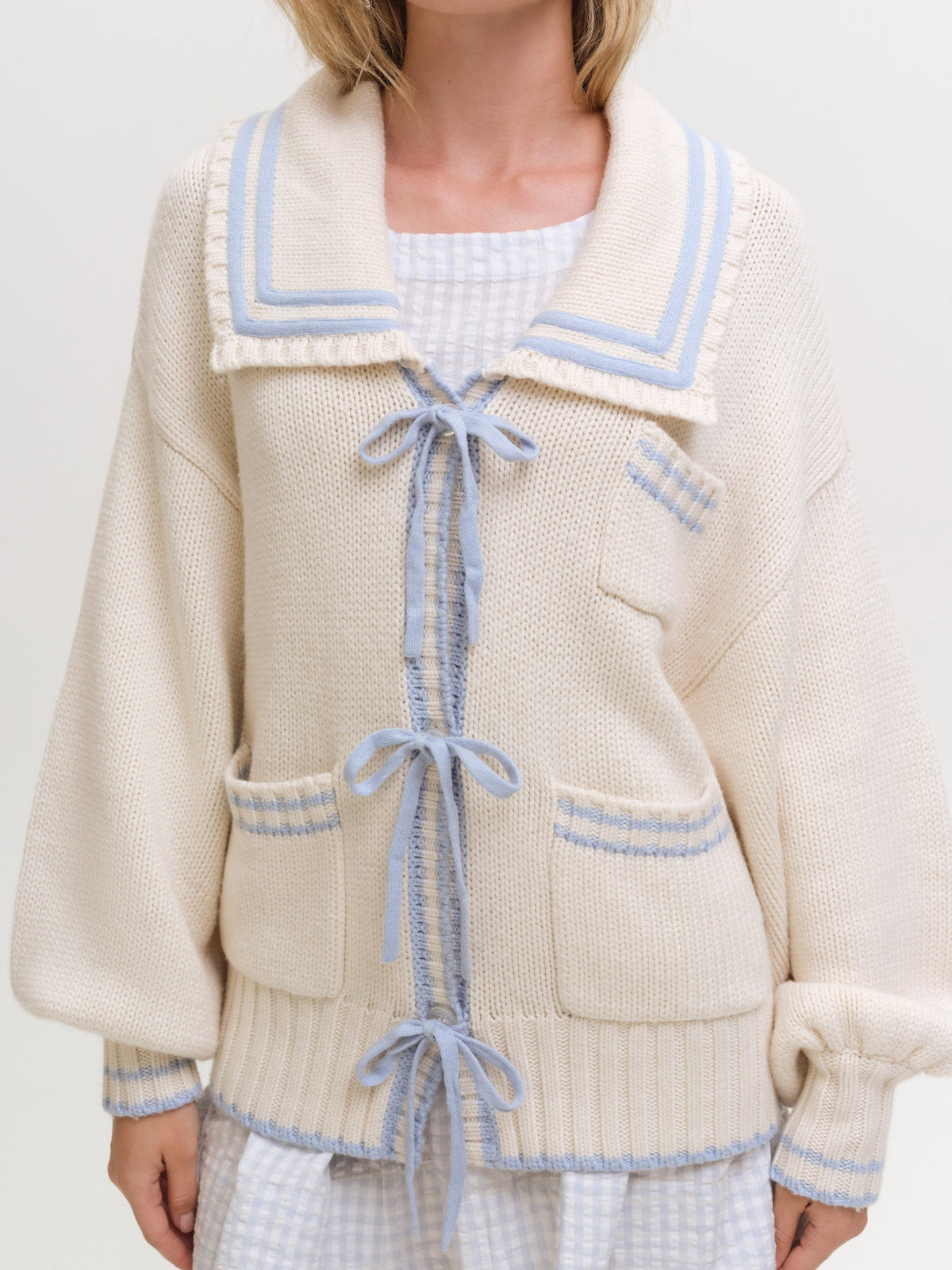 Marina Cardigan - Cream Blue