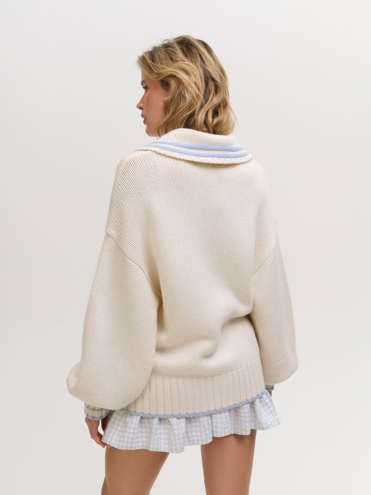 Marina Cardigan - Cream Blue