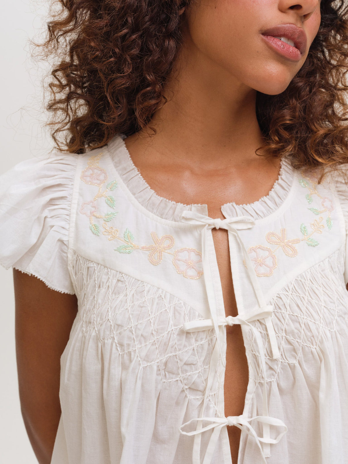 Megan Sleep Top - White