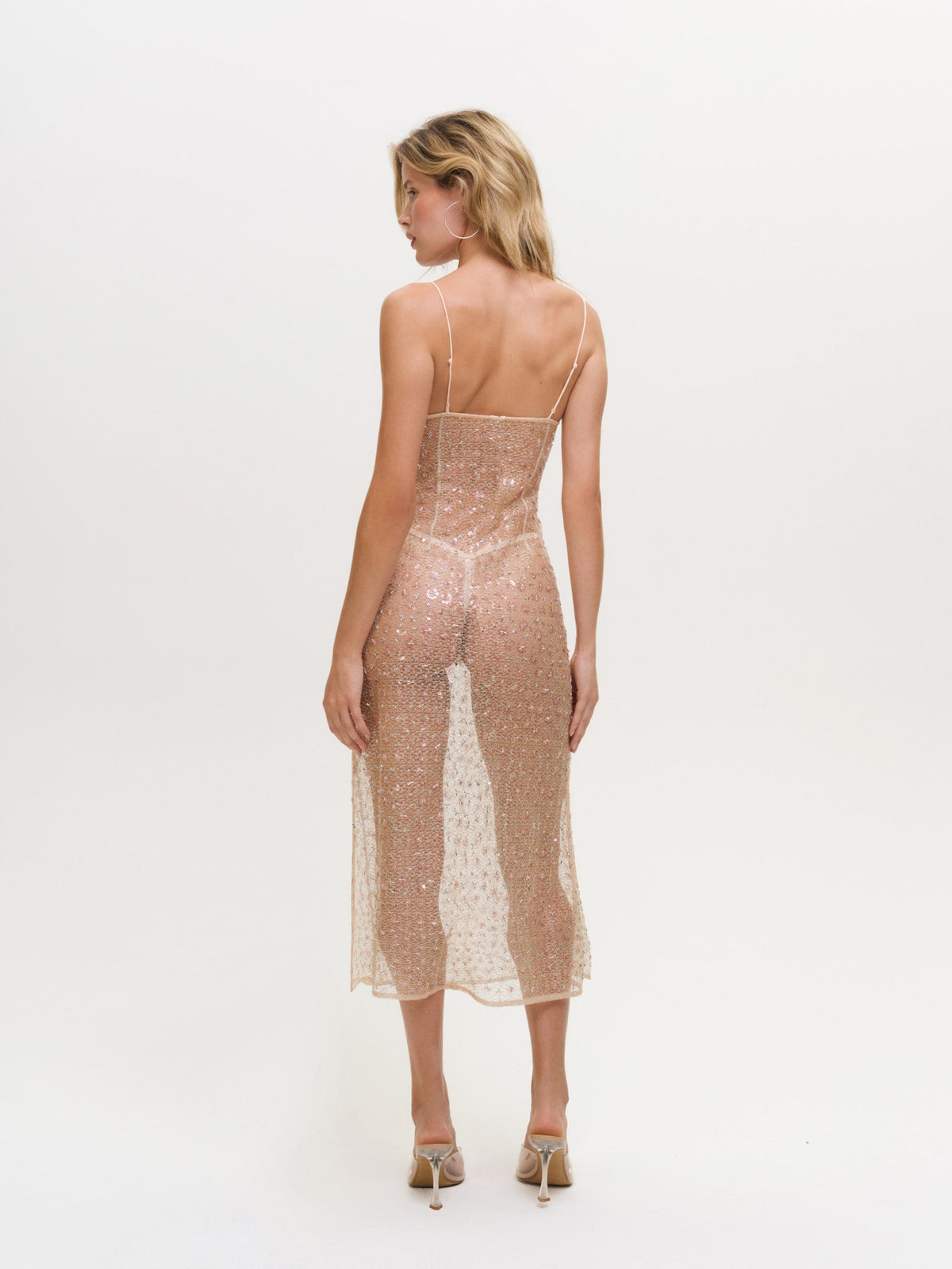 Washed Ashore Midi Slip Dress - Blushy Nude