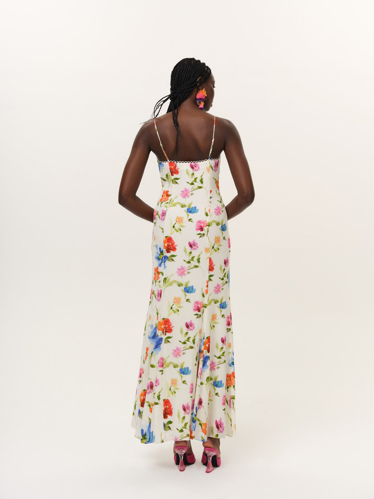 Tropical Bloom Maxi Dress - White