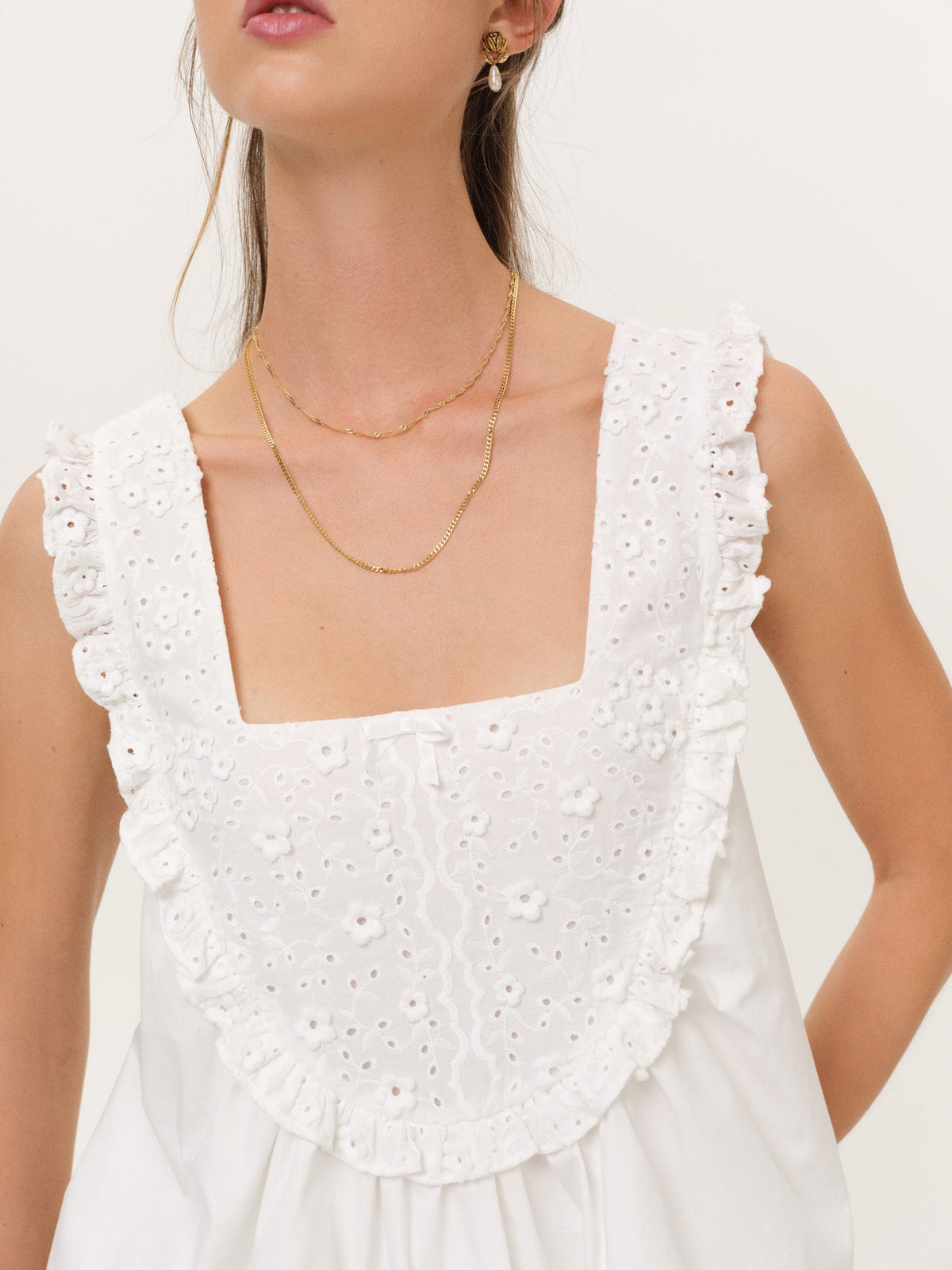 Laura Eyelet Top - White