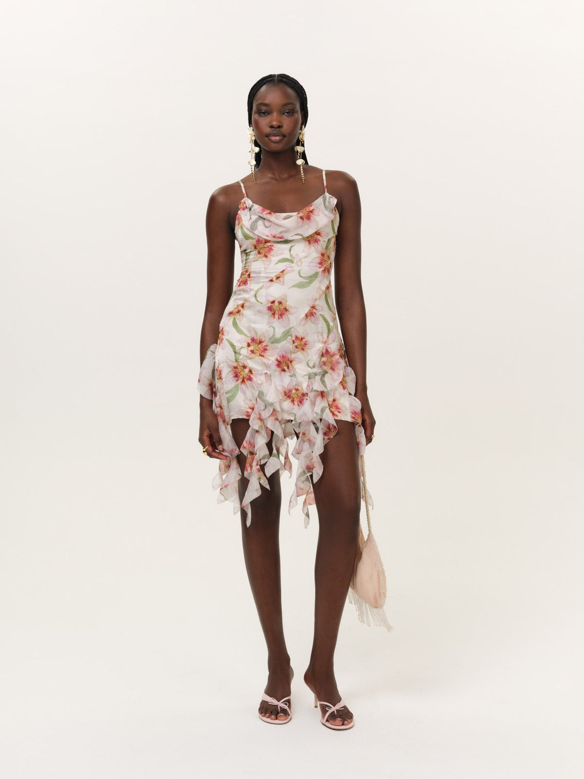 Sunrise Lily Beaded Mini Dress - Cream