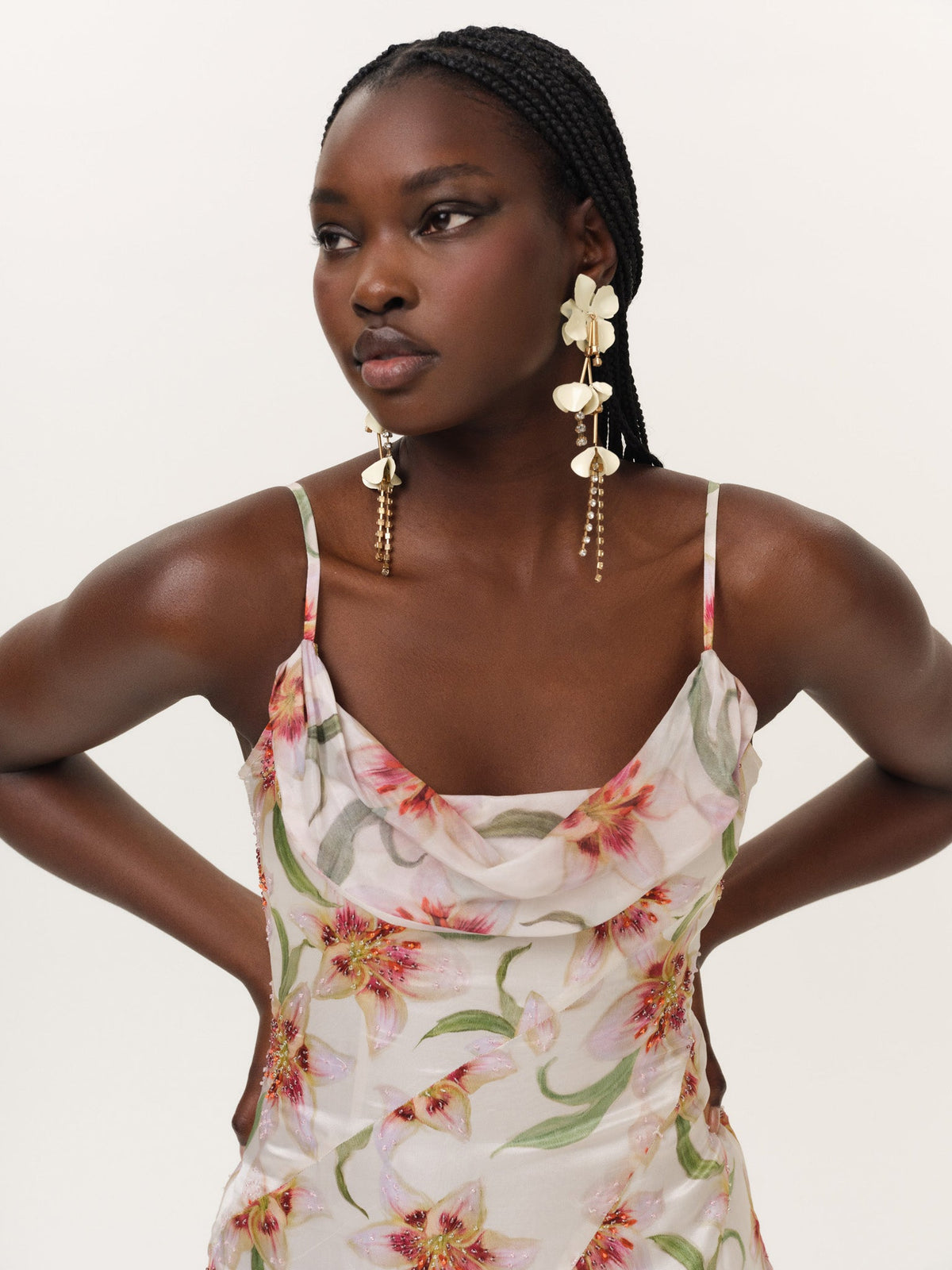 Sunrise Lily Beaded Mini Dress - Cream