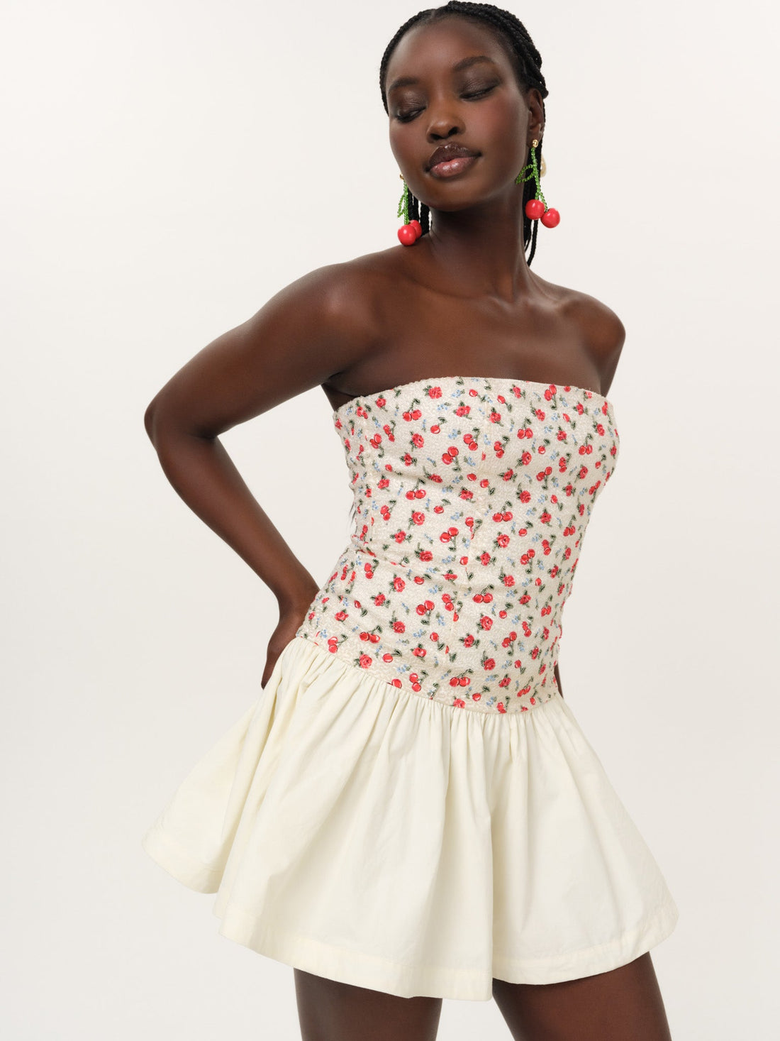 Cherry Beaded Mini Dress