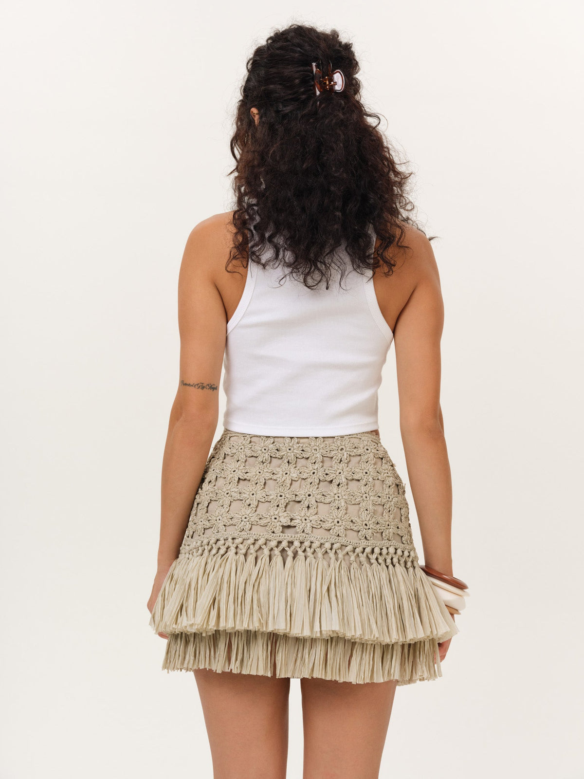 Riley Raffia Skirt - Cream