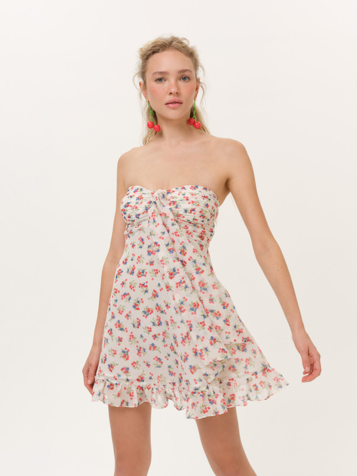 Teagan Mini Dress - Cream Red