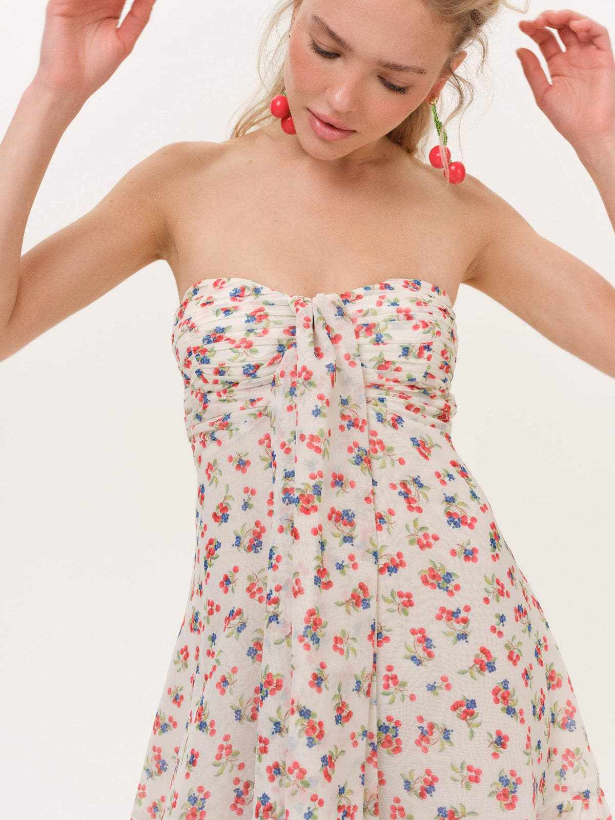 Teagan Mini Dress - Cream Red