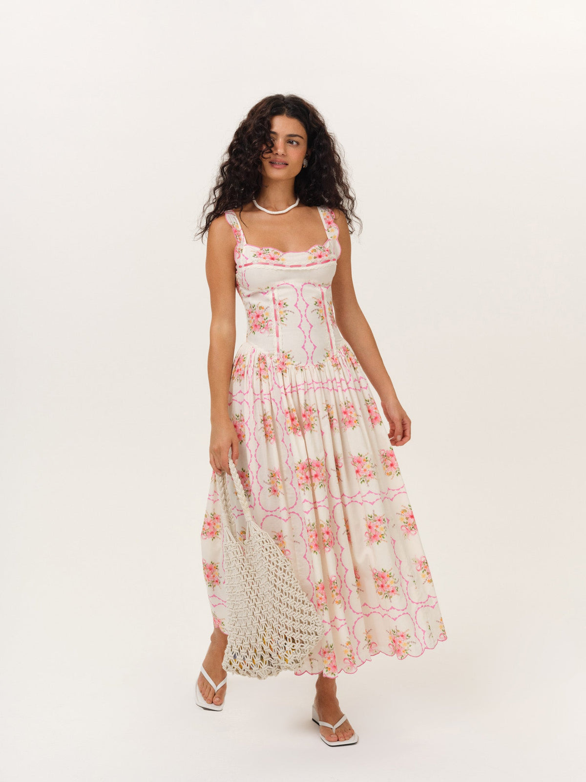 Tea Time Midi Dress - Cream