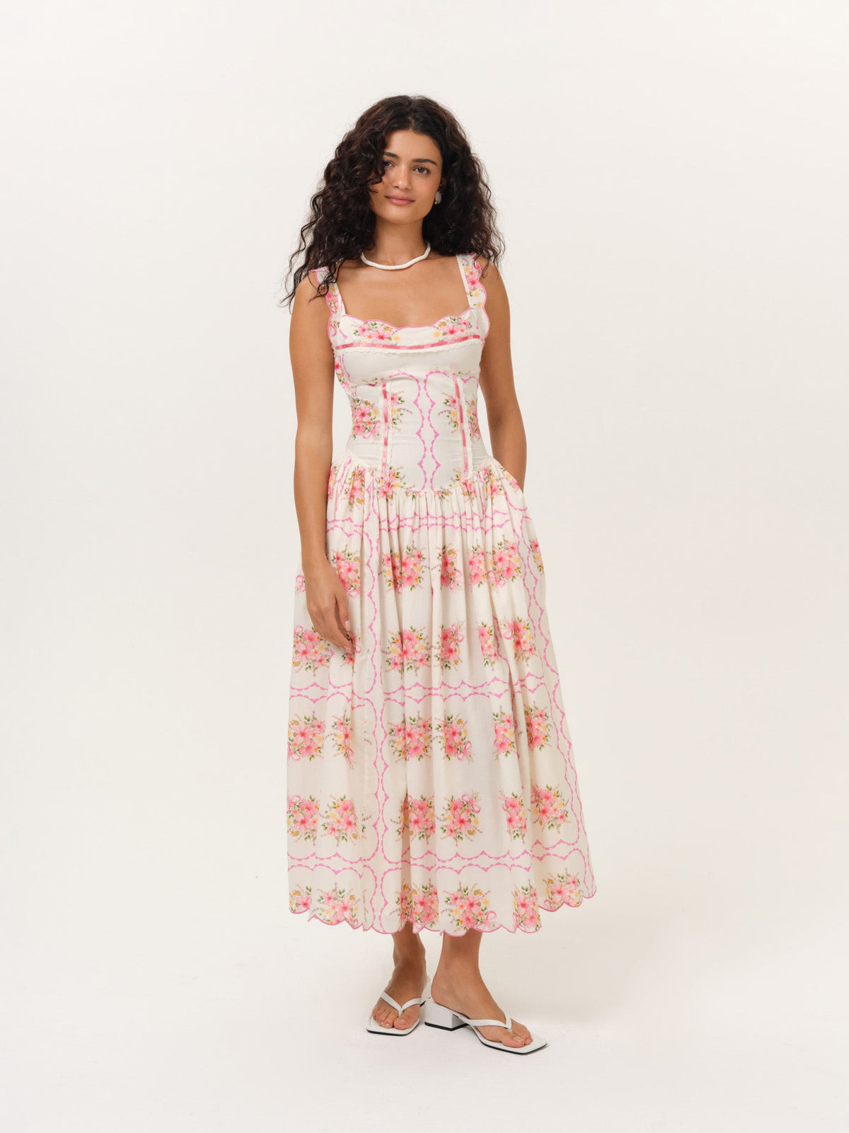 Tea Time Midi Dress - Cream