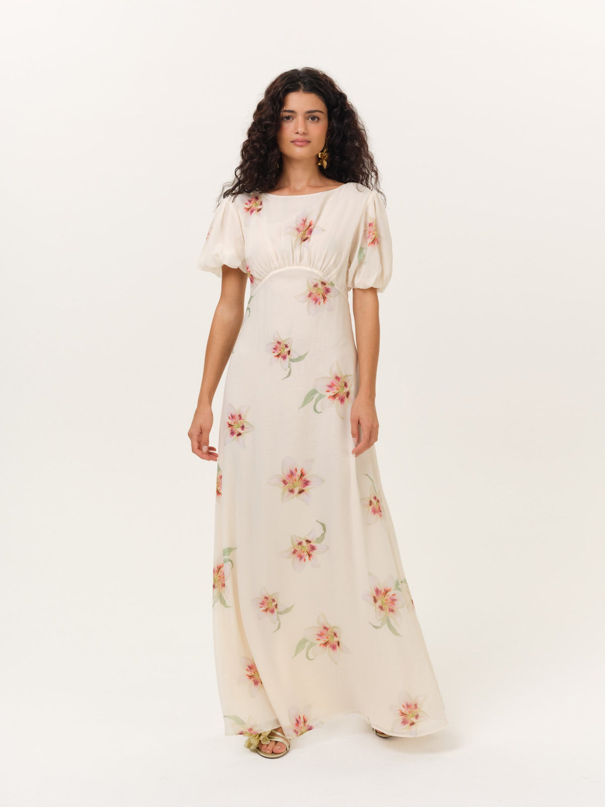 Sunrise Lily Maxi Dress - Cream Peach