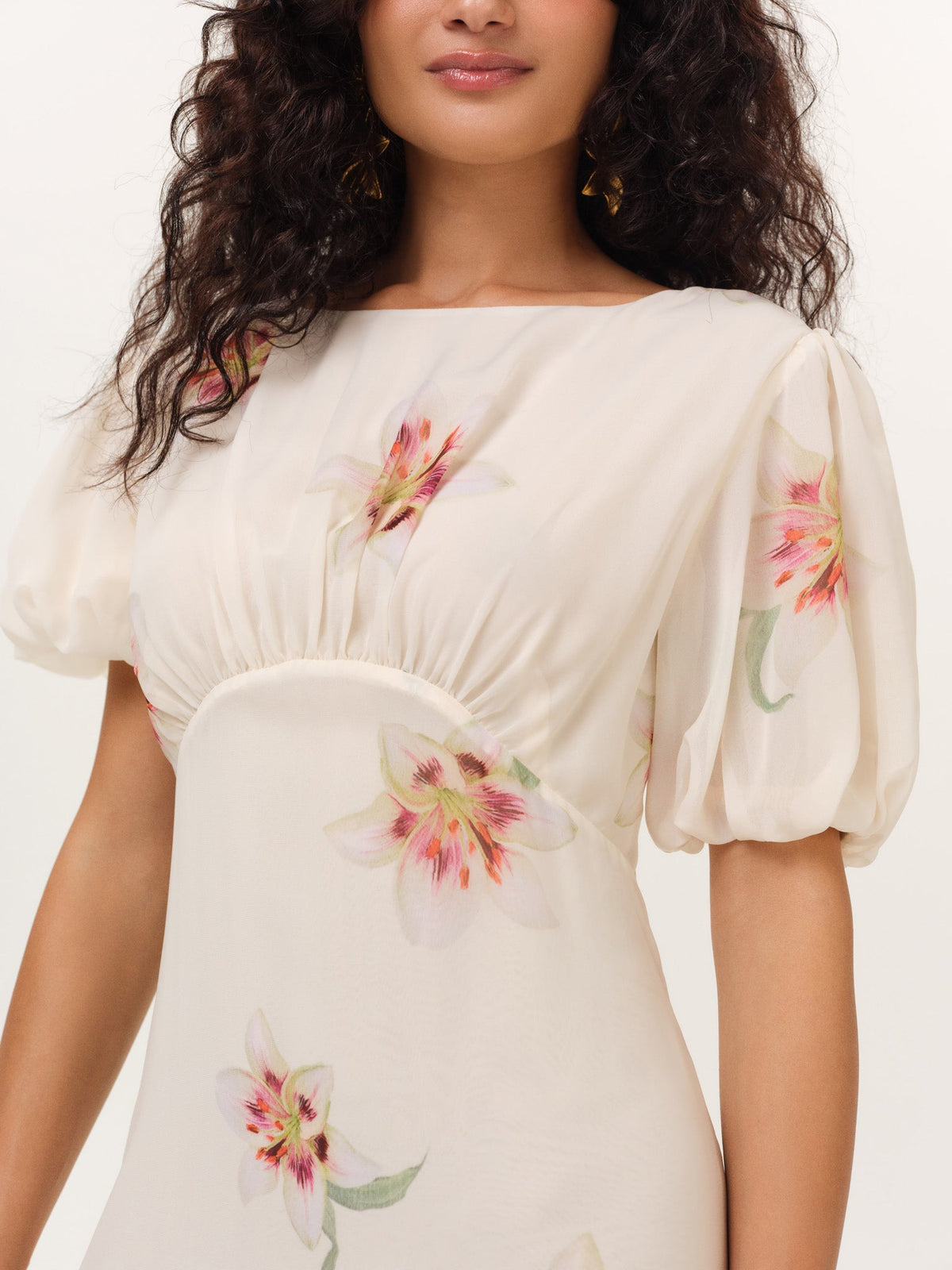 Sunrise Lily Maxi Dress - Cream Peach