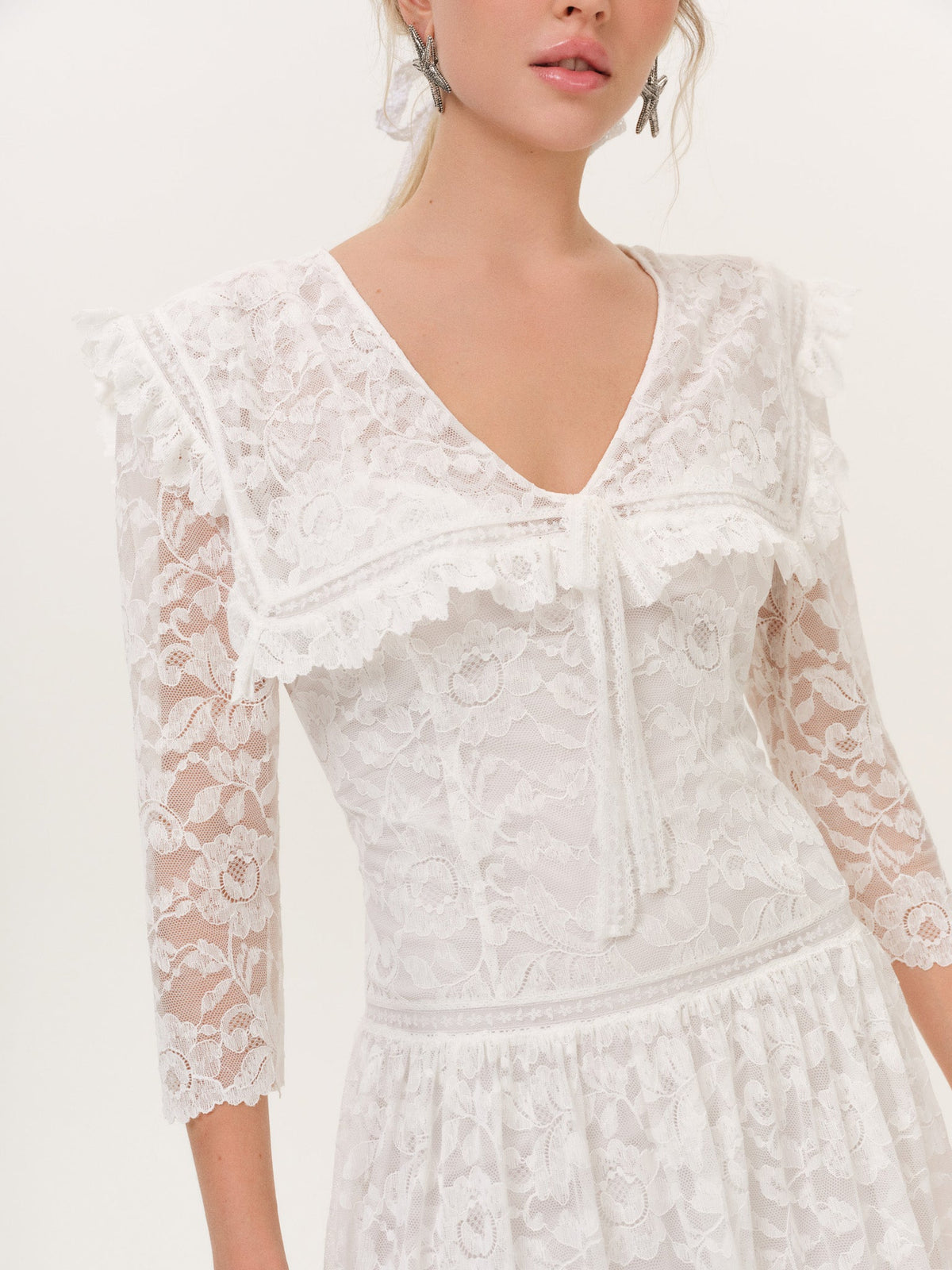 Lost at Sea Midi Dress - Cream