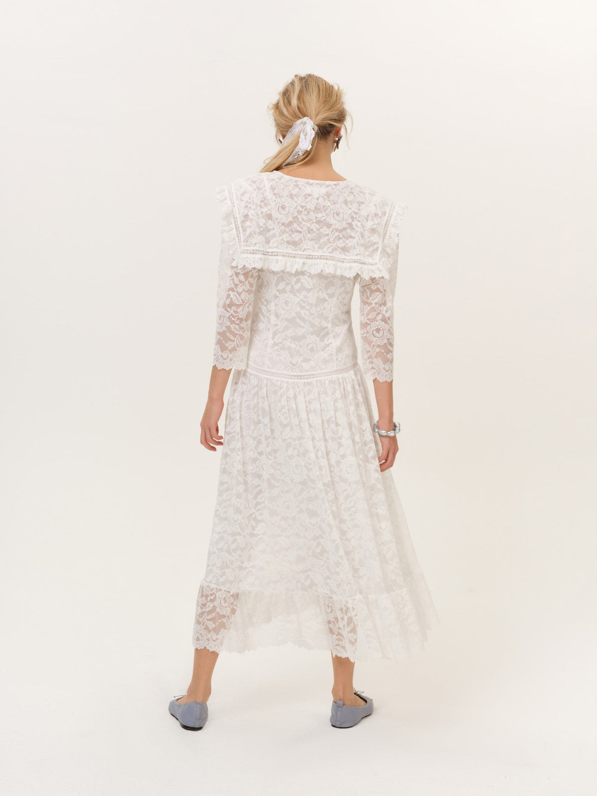 Lost at Sea Midi Dress - Cream