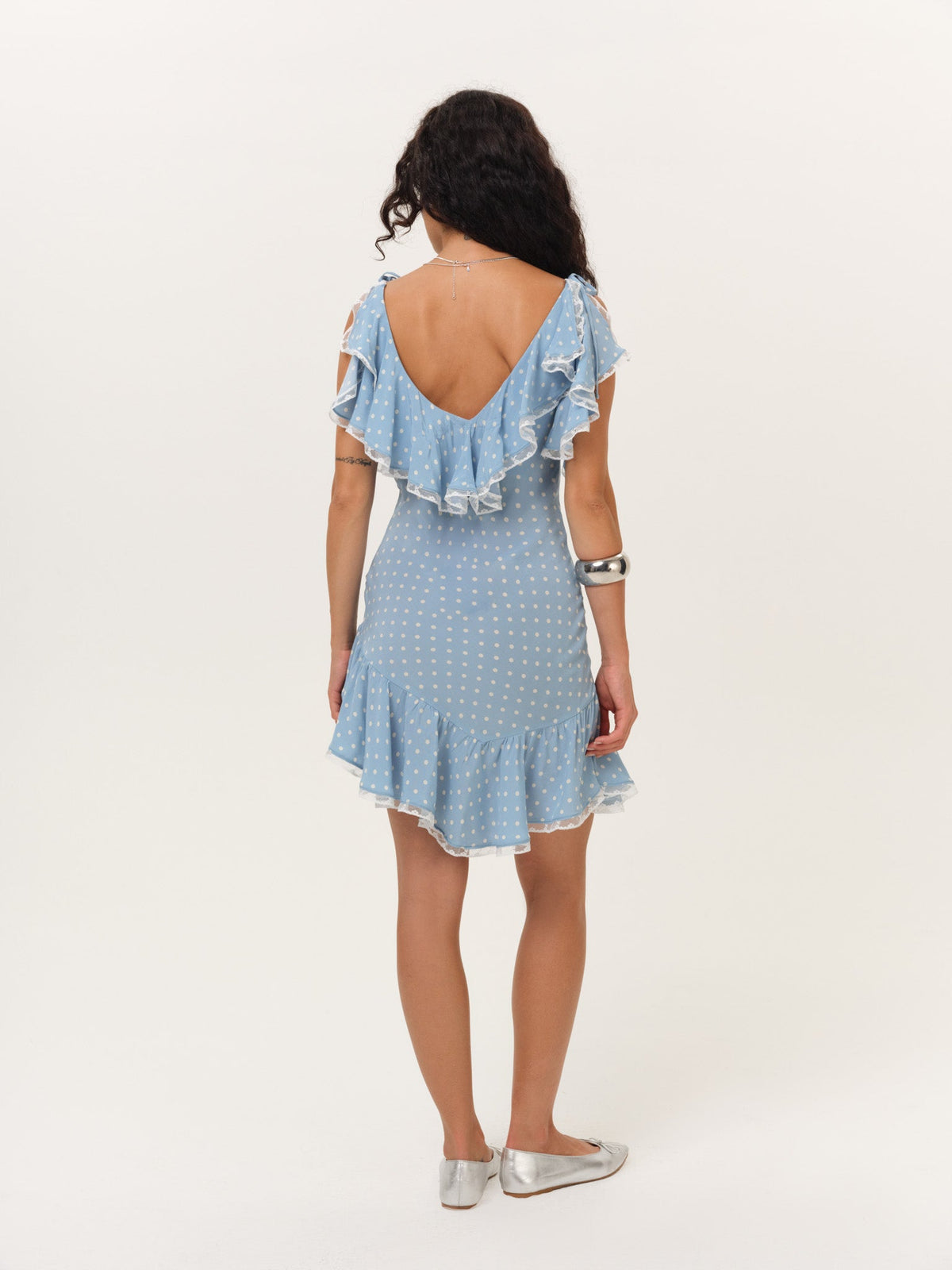 Stormie Dot Mini Dress - Blue