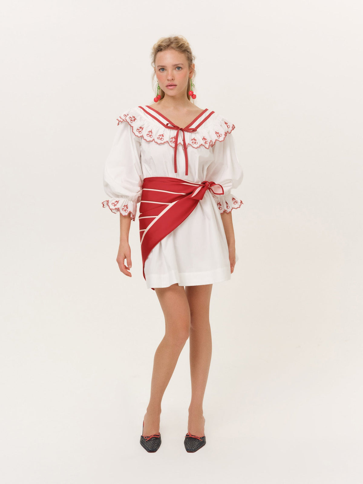 Emma Collared Mini Dress - White