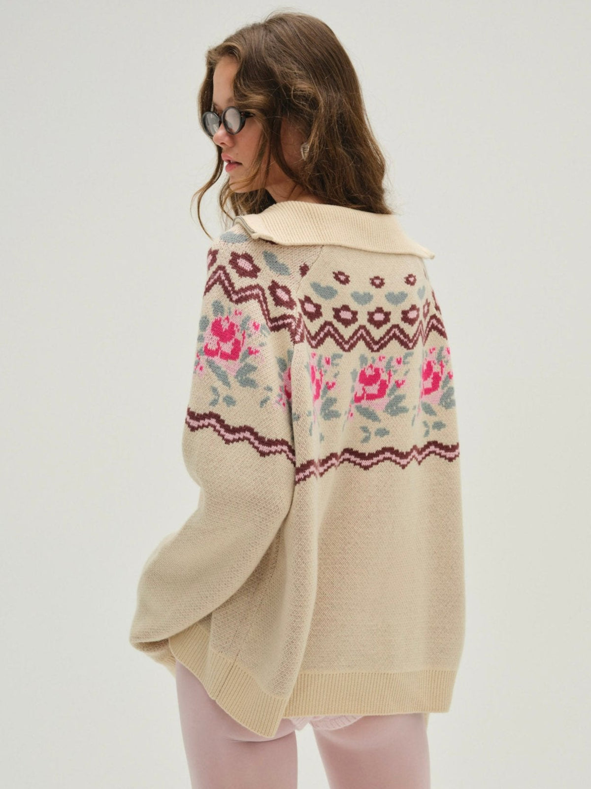 Ski Lodge Zip-Up Sweater - Cream
