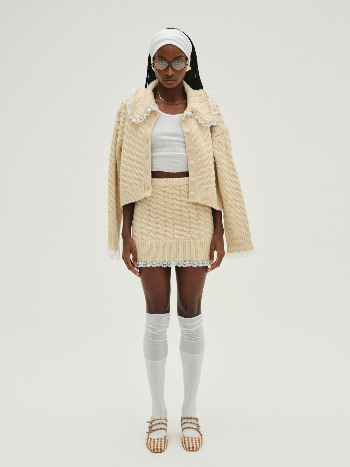 Milana Knit Mini Skirt - Cream