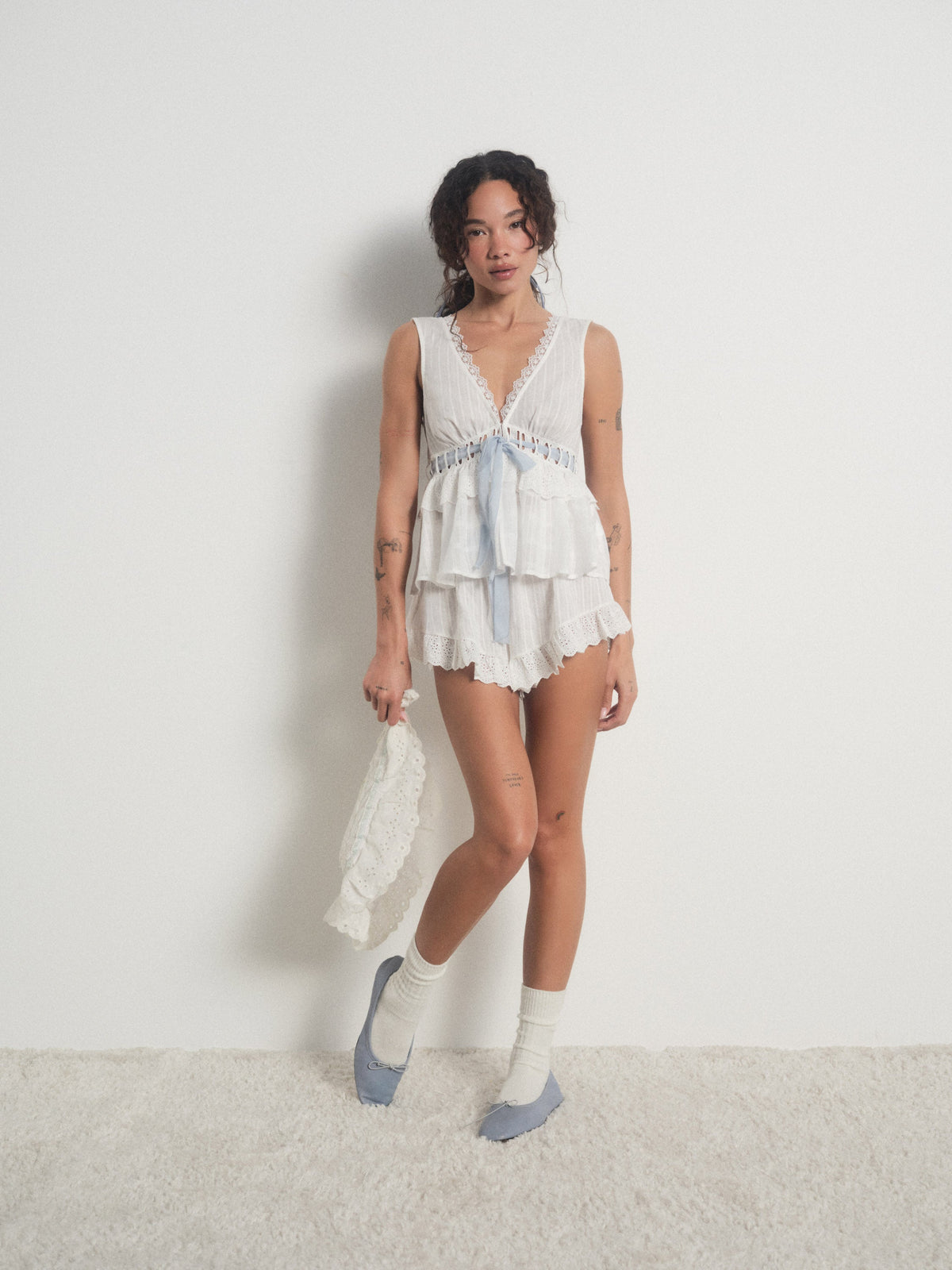 Jia Sleep Short - White